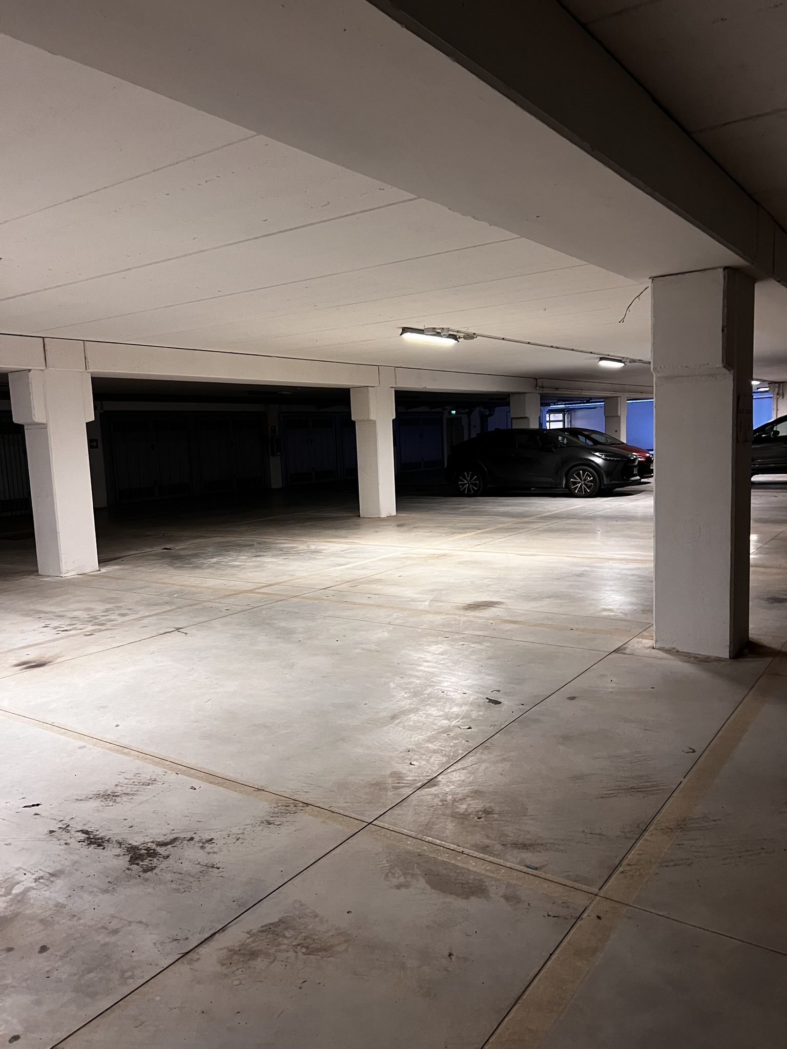 Five parking spaces on the second underground level